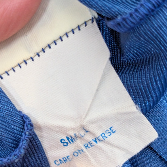 70s Vintage René Blue Satin Lace Nightgown & Robe Set 1970s Glam Lingerie - Picture 7 of 16